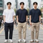 유니클로 남자 반바지 3종 파라슈트 카고 JWA 카고 C 스웨트 와이드 쇼츠 비교 사진
